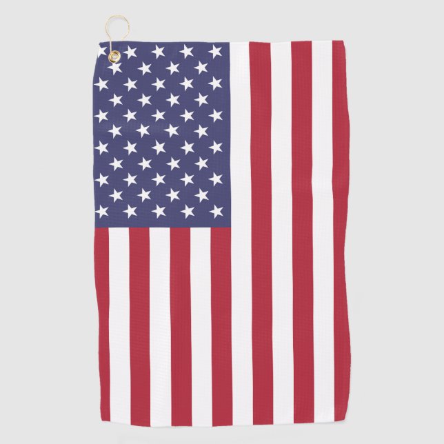 American Flag USA Independence Day Patriotic Golf Towel (Front)