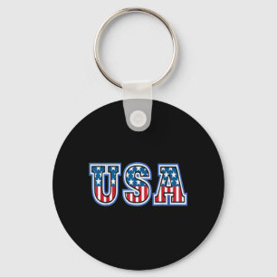 American Flag Usa Independence Day Shirt Women Men Key Ring