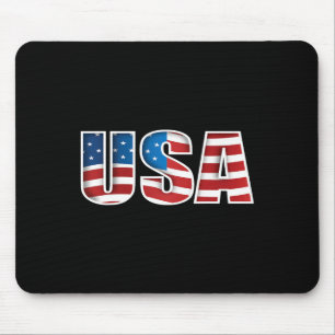 American Flag Usa Independence Day Shirt Women Men Mouse Pad