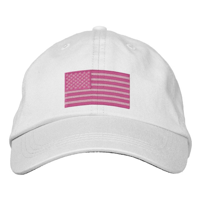 American Flag USA Large Embroidery Embroidered Hat (Front)