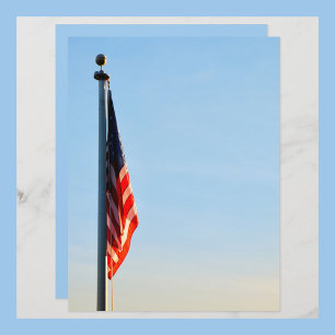 American Flag USA Light Blue Sky Scrapbook