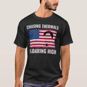 American Flag USA Paragliding Pilot Paraglider Pat T-Shirt