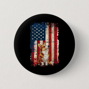 American Flag Usa Patriotic 4th Of July 6 Cm Round Badge