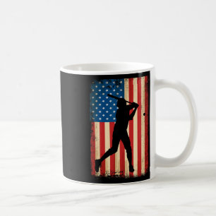 American Flag Usa Patriotic Baseball Lover 4th Of Coffee Mug