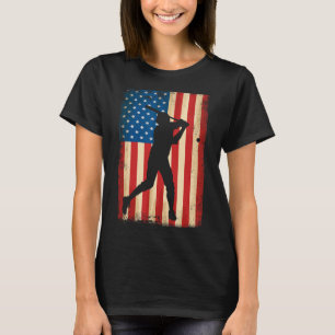 American Flag Usa Patriotic Baseball Lover 4th Of T-Shirt
