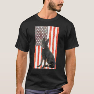 American Flag Usa Patriotic Dog German Shepherd T-Shirt
