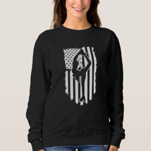 American Flag Usa Patriotic Ice Skating Figure Ska Sweatshirt