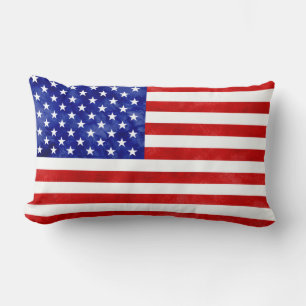 American Flag USA Patriotic Pillow Watercolor