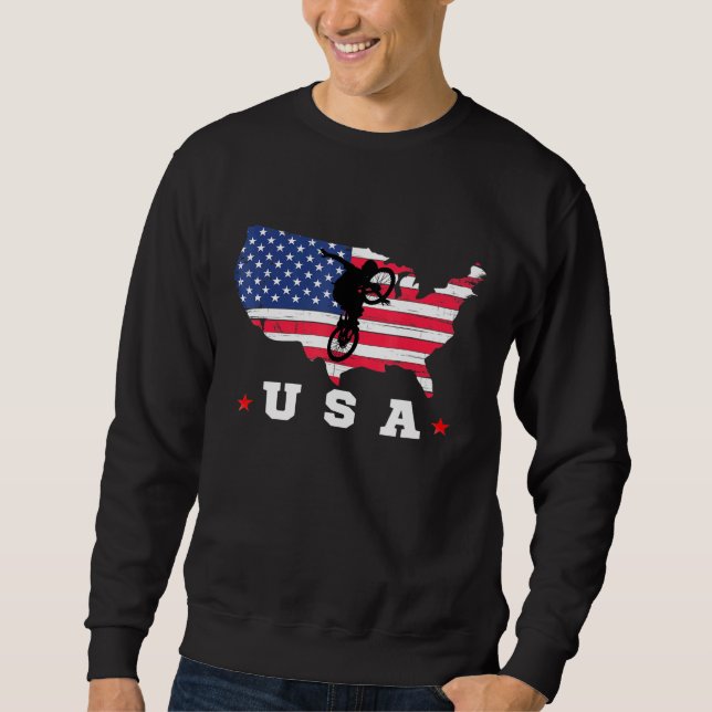 American Flag Usa Patriotic Sports American Flag B Sweatshirt (Front)