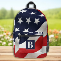 American Flag USA Personalised Monogram Initial