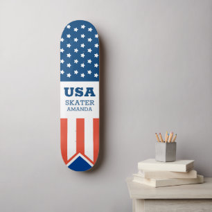 American Flag USA Personalised Patriotic Skateboard