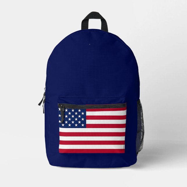 American flag USA  Printed Backpack (Front)