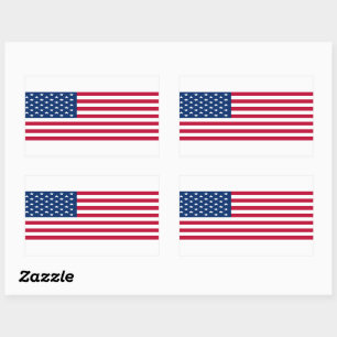 American Flag USA Rectangular Sticker