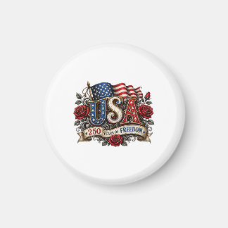 American Flag USA Roses 250 Years Freedom Graphic  Magnet