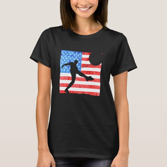 American Flag USA Soccer Player USA Flag American  T-Shirt (Front)