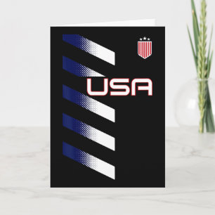 American Flag Usa Soccer Stars And Stripes Patch  Card