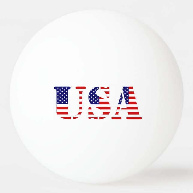 american flag - usa text ping pong ball (Back)