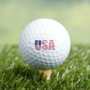 American Flag "USA" Typography Golf Ball - Patriot