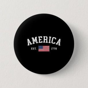 American Flag Usa United States Of America Us 4th 6 Cm Round Badge