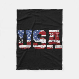 American Flag Usa United States Of America Us 4th  Fleece Blanket