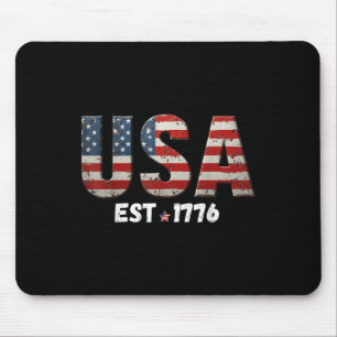 American Flag Usa United States Of America Us 4th Mouse Pad