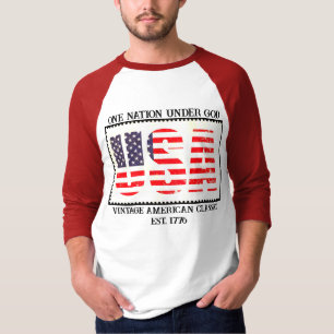 American Flag USA Vintage Men's Jersey T-Shirt