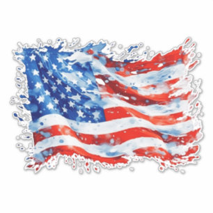 American Flag USA Watercolor 4th of July