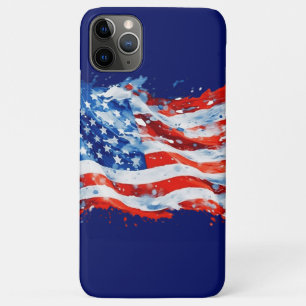 American Flag USA Watercolor 4th of July iPhone 11 Pro Max Case