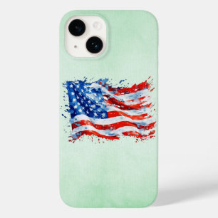 American Flag USA Watercolor 4th of July Case-Mate iPhone 14 Case