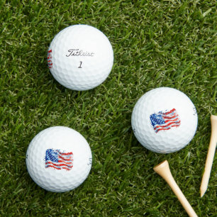 American Flag USA Watercolor 4th of July Golf Balls