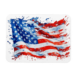 American Flag USA Watercolor 4th of July Magnet