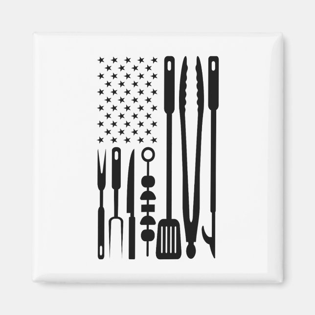 American Flag Utensil Bbq Tools Griller Pitmaster  Magnet (Front)