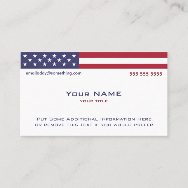 American Flag version 1 Business Card (Front)
