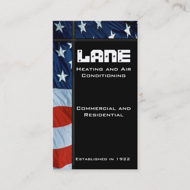 American Flag Vertical Sidebar Business Card (Front)