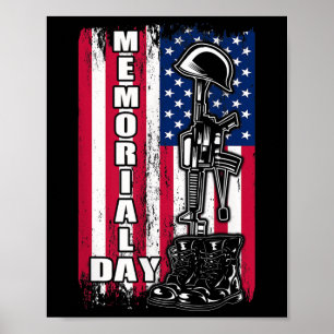 American Flag Veteran Memorial Day Patriotic Poster