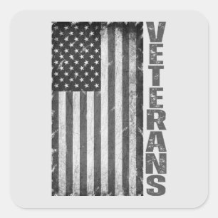 AMERICAN FLAG VETERANS DAY 4TH OF JULY SQUARE STICKER