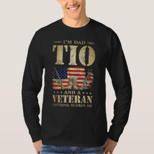 American Flag Veterans Day I'm A Dad Tio And A Vet T-Shirt