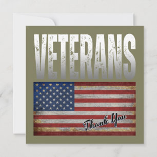AMERICAN FLAG VETERANS THANK YOU 4TH OF JULY   CARD