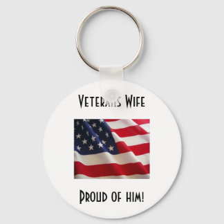 american-flag, Veterans WifeProud of him! Key Ring