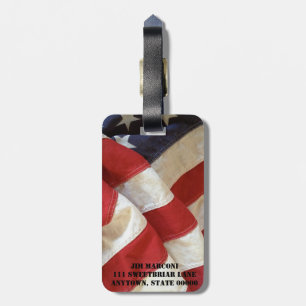 American flag view luggage tag