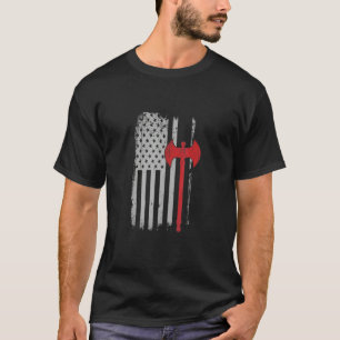 American Flag Viking Axe T-Shirt
