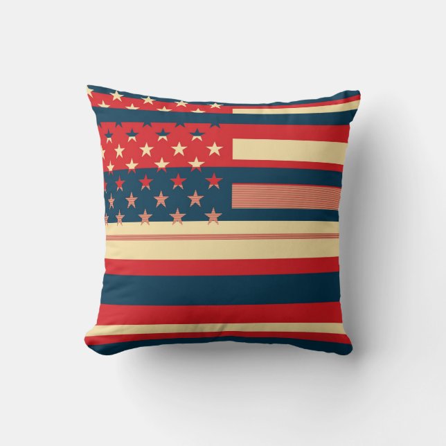 American Flag Vintage 3 Cushion (Front)
