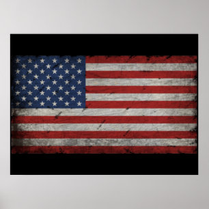 american flag vintage 4th of july poster