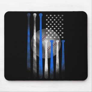 American Flag Vintage Baseball Flag Dad Mum Kid Mouse Pad