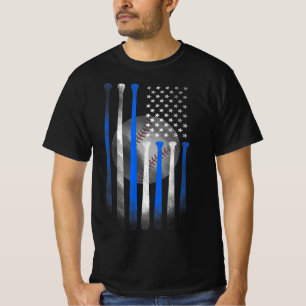 American Flag Vintage Baseball Flag Dad Mum Kid T-Shirt