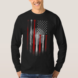 American Flag Vintage Baseball Flag, Dad, Mum T-Shirt