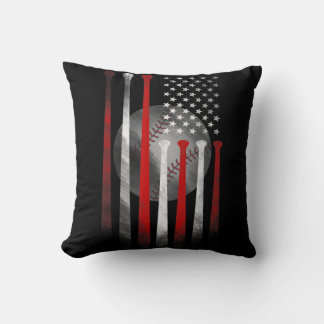 American Flag Vintage Baseball Flag Dad Mum Tee Cushion