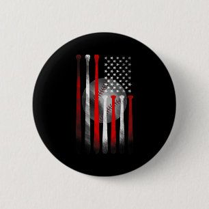 American Flag Vintage Baseball Flag Design 6 Cm Round Badge