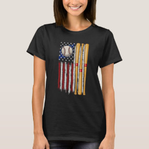American Flag Vintage Baseball Flag Mum Dad Boys T-Shirt