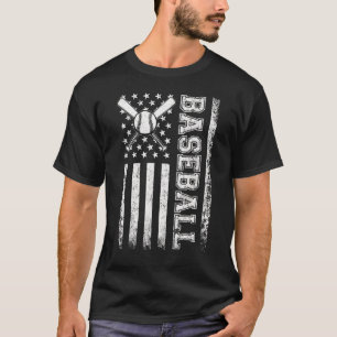 American Flag Vintage Baseball Flag T-Shirt
